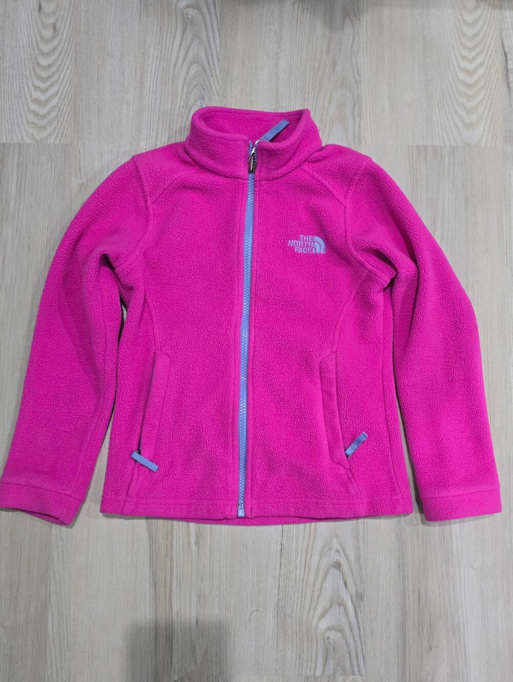 The North Face Kids Hot Pink Fleece Jacket with Purple Size XS